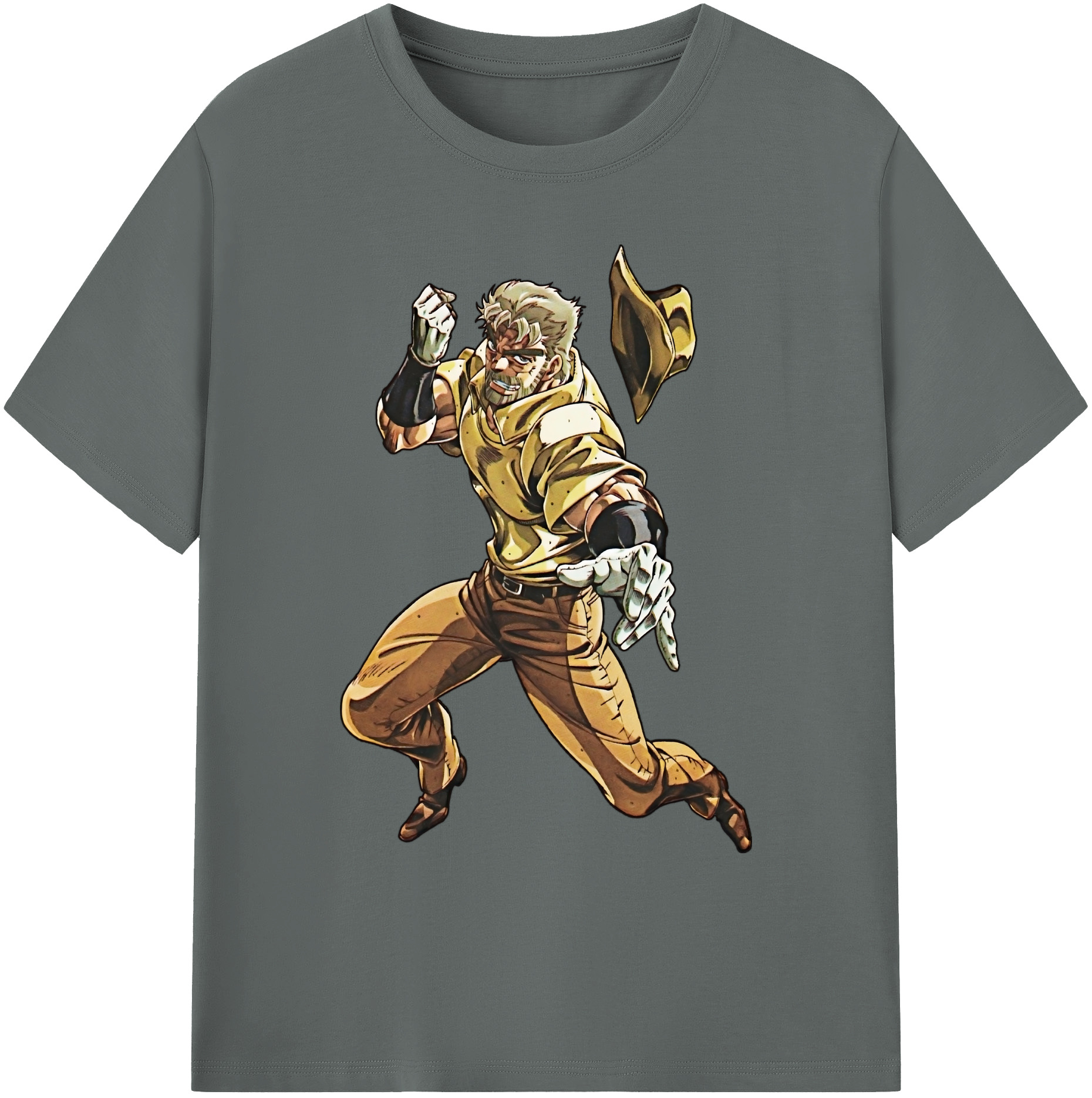 （画像用） ジョジョの奇妙な冒険 ジョセフ?ジョースター JoJo's Bizarre Adventure Joseph Joestar 綿100％ メンズ半袖Tシャツ｜肌触りやわらか＆通気性